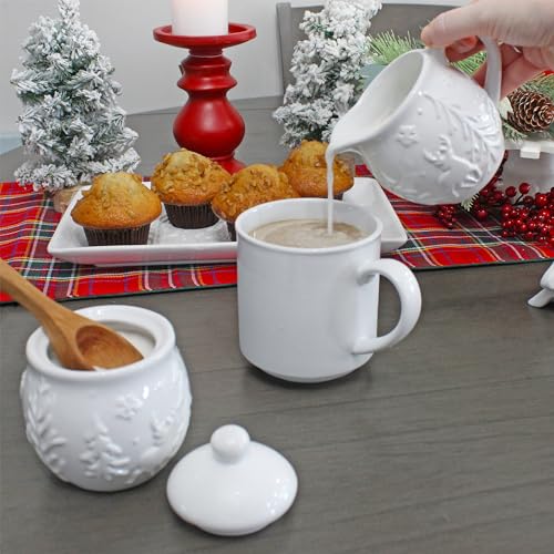 image for AuldHome Design AuldHome Reindeer Christmas Cream and Sugar Set; Ceram