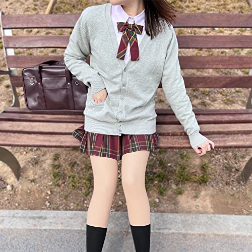 Image of Blostirno Women's Cardigan School Uniform Sweater Cardigans V-Neck Long Sleeve Button Down Knit with Pockets