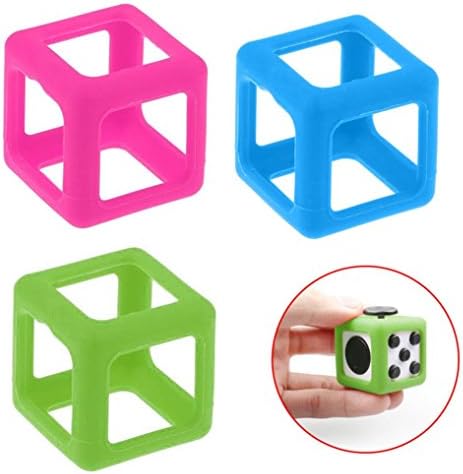 WensLTD for Fidget Cube Stress/Anxiety Relief in Kids and Adults Protective Prism Cases (Hot red)