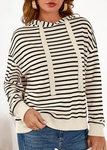 KIRUNDO Hoodies for Women Casual Long Sleeve Striped Sweatshirts - image 4