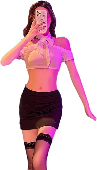 GRAYDREAM Sexy Lingerie, Sexy Secretary Uniform, See-through Passion Temptation Suit White