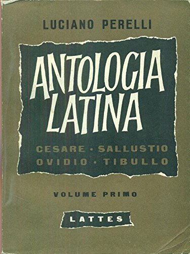  Antologia latina volume primo