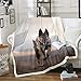 coperta in pile 3D con stampa di pastore tedesco, ragazze, safari,coperta in peluche, lupo cane, coperta sfocata matrimoniale