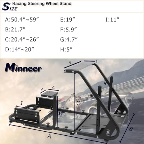 Minneer SIM RACING COCKPIT 37H Adapt Tv Stand Racing Simulator Cockpit Fit For G29/G920/G923/T248/T300/Ts/Tx Racing Wheel thumb #5