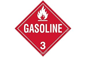 INCOM Manufacturing Gas Sticker: Peel & Stick Red on White Hazard Class 3 DOT Placard