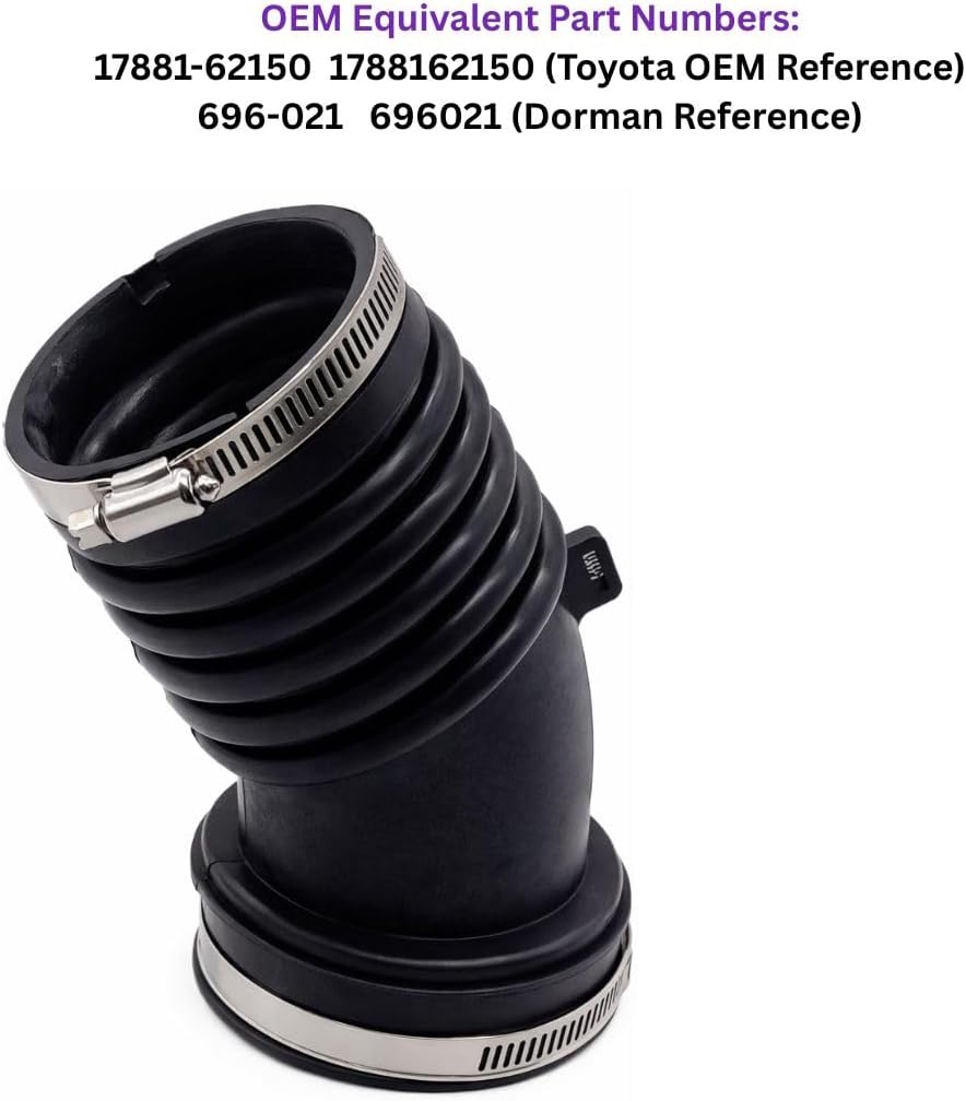Golden Selection Engine Air Intake Filter Hose Compatible With 1999 2000 2001 2002 Toyota 4Runner V6 3.4L 696-021 17881-62150 696021 1788162150