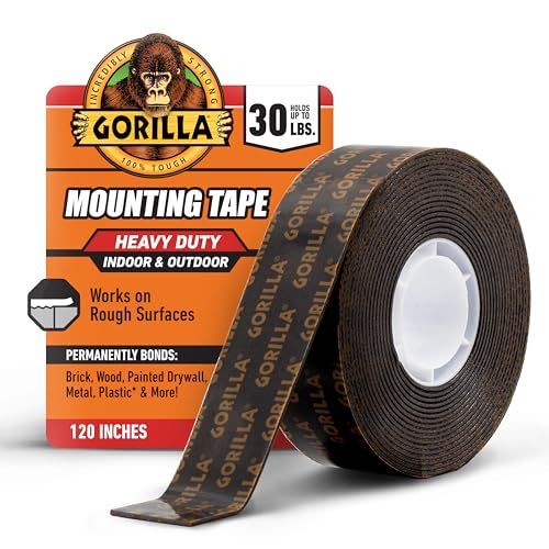 Gorilla Heavy Duty Double Sided Mounting Tape, Black Tape, 1...