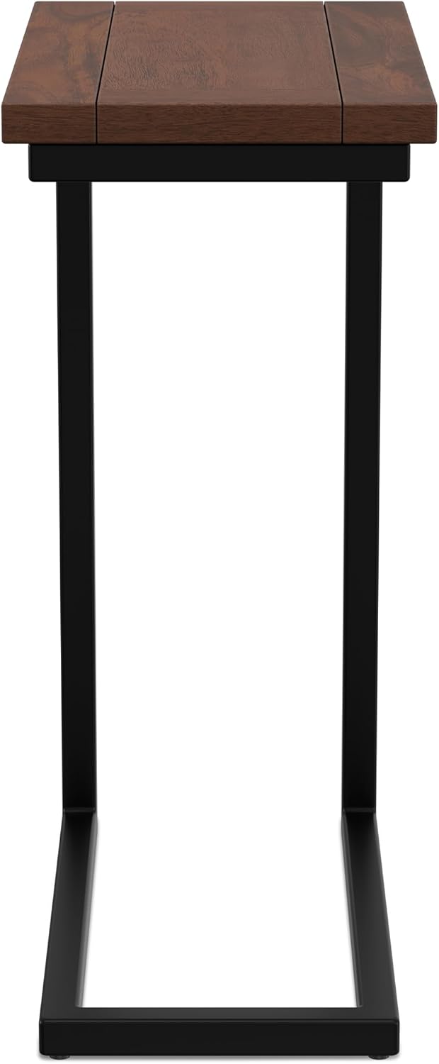 SIMPLIHOME Skyler 18" Wide Solid Wood C-Side End Table in Dark Cognac Brown image 5