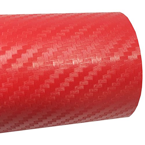 ホークスアイ(HAWK's EYE) 伸縮性 エア抜き溝仕様 エア噛みしにくい リアルカーボンシート 業務用 切り売り 152×30cm レッド HE0374