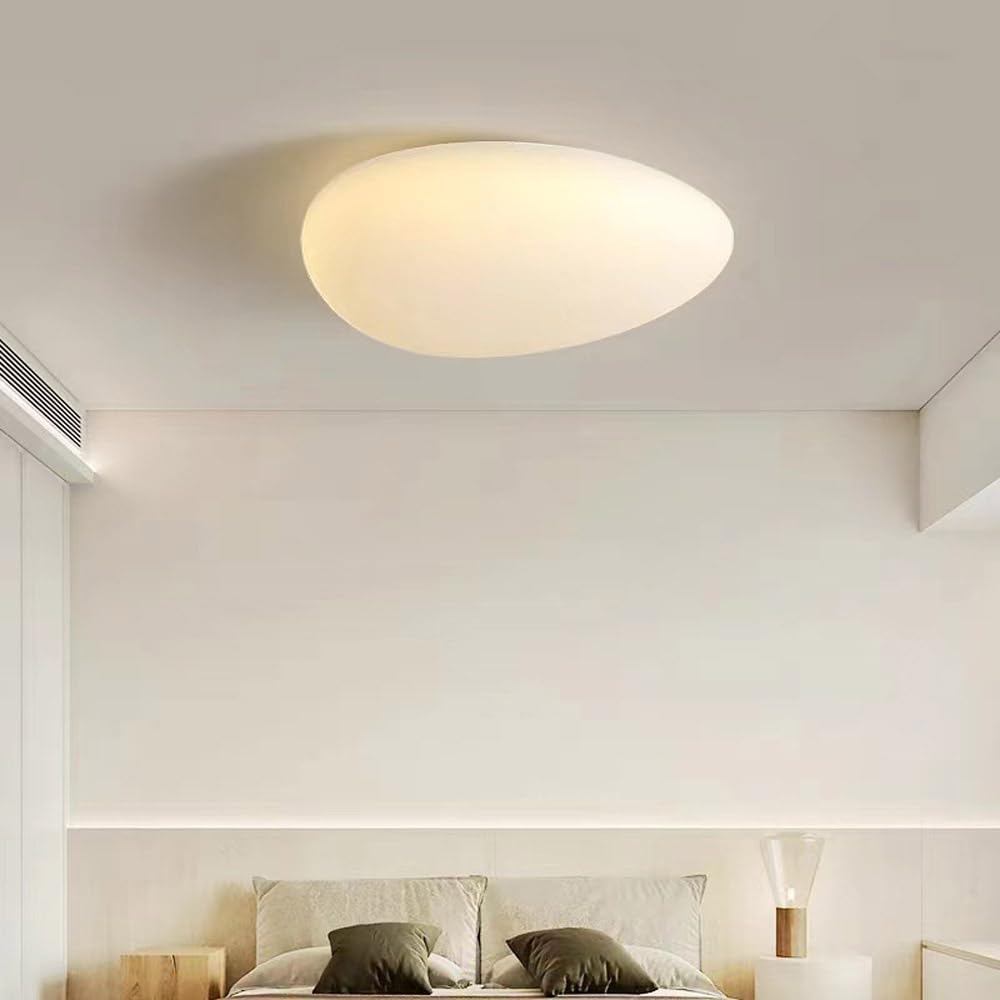 Générique Lampy sufitowe Nowoczesna ściemnialna lampa sufitowa LED z białym kloszem PE kształt kostki brukowej do sypialni salonu pralni korytarza oświetlenie sufitowe