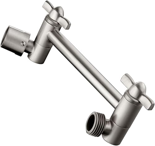 Vista 51 de BRIGHT SHOWERS Extensor de brazo de ducha de latón para lluvia y cabezal de ducha de mano, brazo de extensión universal de 5 pulgadas, altura y Cromo