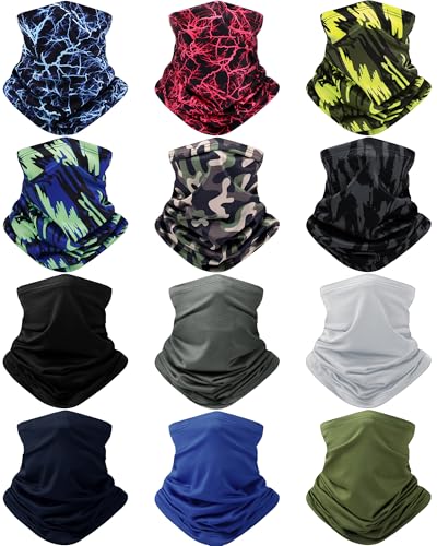 Image of Cuffbow 12 Pack Neck Gaiters Face Mask Balaclava for Men Women Cooling Neck Gaiter Summer UV Protection Scarf