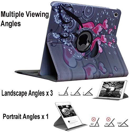 JYtrend Case for iPad 10.2 inch, for iPad 9th 8th 7th Generation, Rotating Stand Smart Magnetic Auto Wake Up/Sleep Cover for A2602 A2603 A2604 A2605 MK2L3LL/A MK2P3LL/A MK673LL/A (Heart Flower) by JYtrend - Image 3