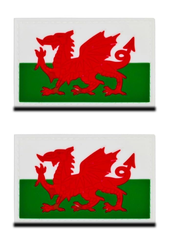 Zcketo 2 PCS United Kingdo British Union UK Wales Welsh Dragon Patch