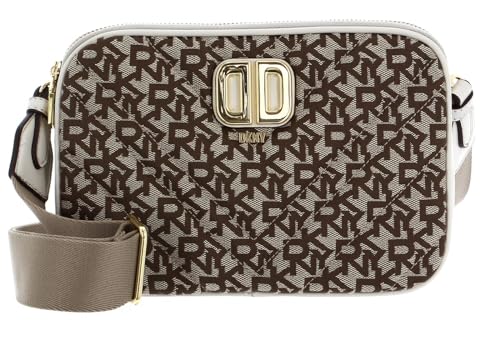 Bolso DKNY Delphine Double Zip en tono Chin/Pebble de diseño compacto