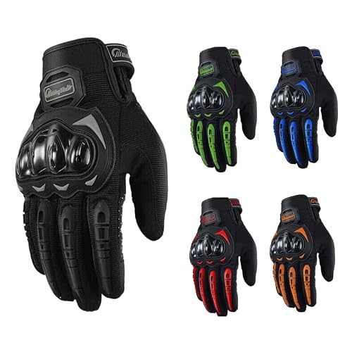 THE PERFECT PART Motorcycle Gloves - Full Finger Biker Gloves for Men & Women, Leather Riding Cycling & Racing Hard Knuckle Dirt Bike Gloves, Breathable & Durable Touchscreen Motorcycle Gloves