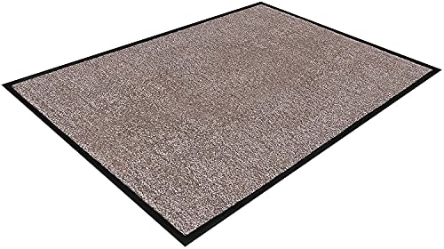 etm® Schmutzfangmatte - Fußmatte in vielen Größen - Türmatte Fußabstreifer für Haustür innen und außen (Beige/Rosé, 90x120 cm)