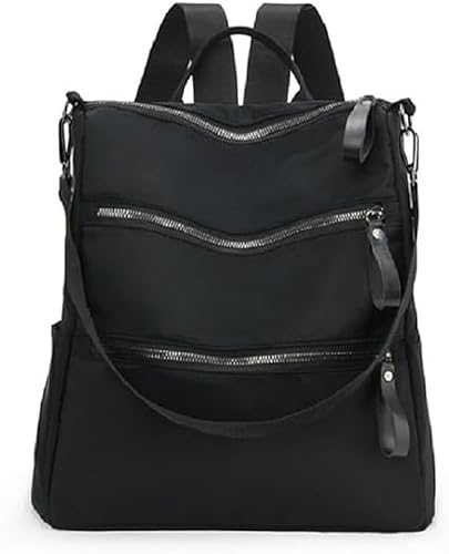 Women's Waterproof Backpack Durable Nylon Multifunctional Spacious Multi-Pocket School Travel Business Shoulder Bag