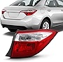 ACANII - For 2014 2015 2016 Toyota Corolla Red Clear Tail Light Signal Lamp Outer Assembly Replacement Passenger Side