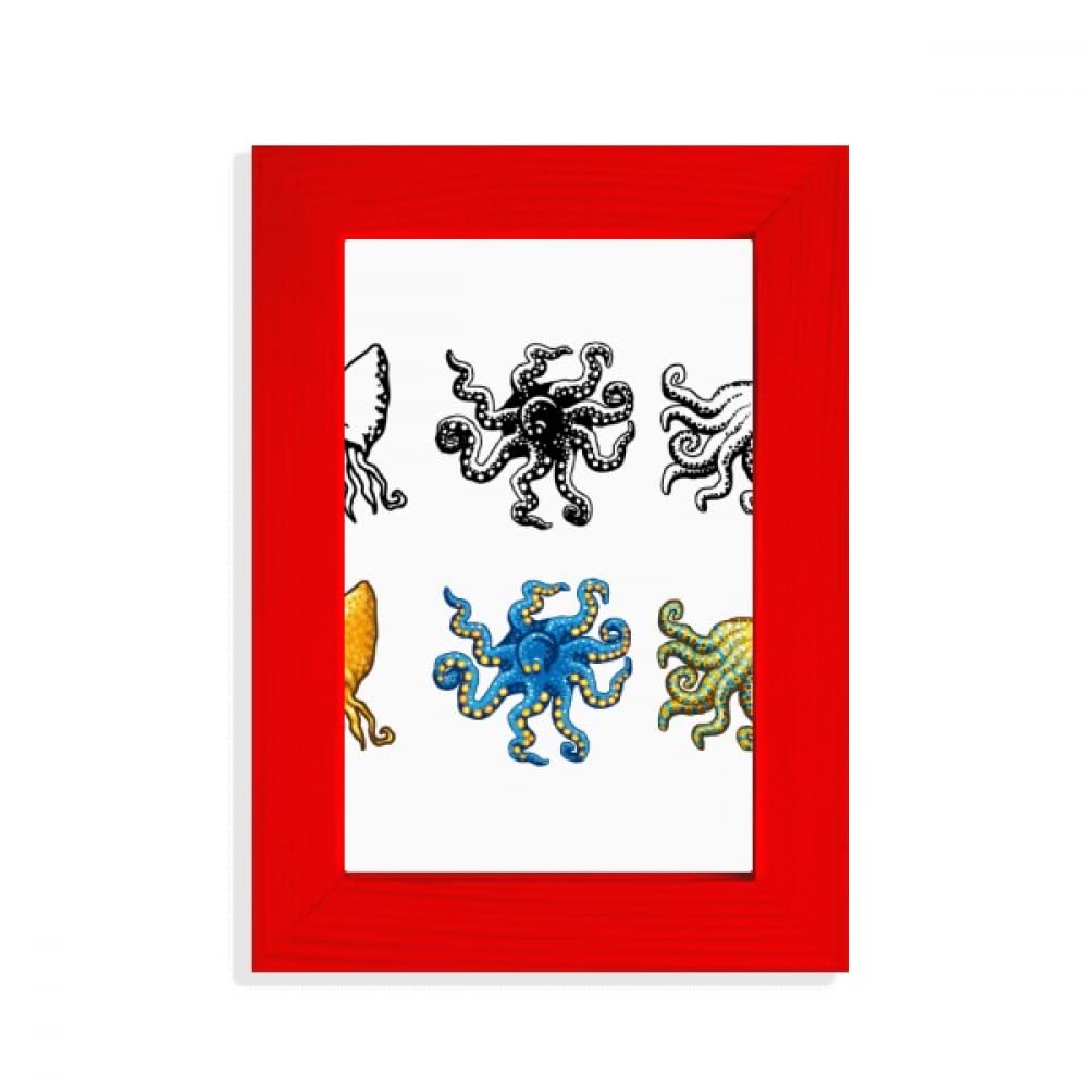 Cadre photo rouge pieuvre marine décoration océan et cadre mural rouge