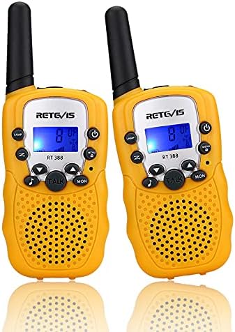 Retevis RT-388 Walkie Talkies for Kids,22 Channels Long Range Kids Toys with Flashlight,Christmas Gifts Boys Girls Outdoor Indoor Cosplay Camping Hiking Skating(Yellow,2 Pack)