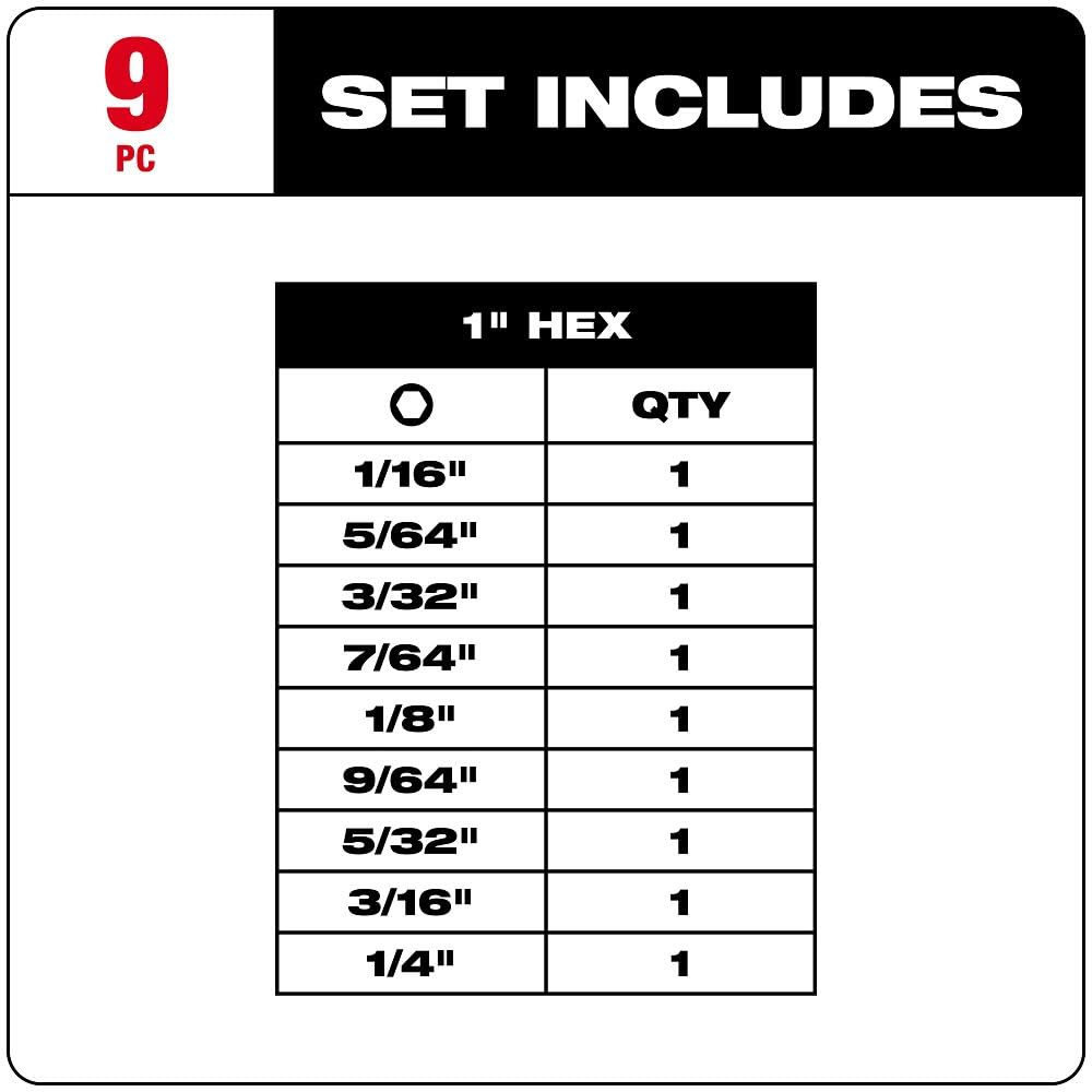 Milwaukee Insert Bit Set - 9 Pcs -2 Milwaukee Insert Bit Set - 9 Pcs -2