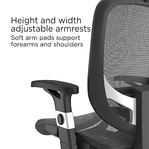 staples hyken ergonomic swivel task chair adjustable with breathable mesh amp lumbar support perfect for home amp office charcoal gray
