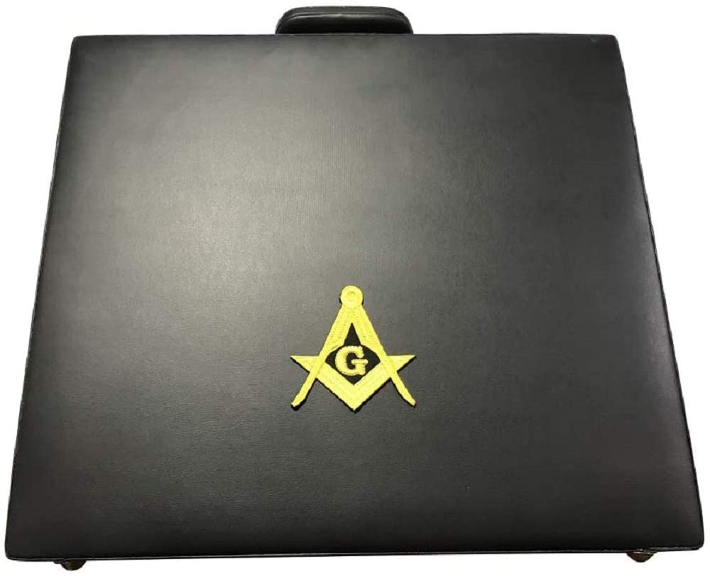 Masonic Regalia MM/WM and provincial Masonic Apron freemason Masonic briefcases with Yellow Square Compass and G