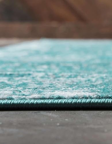 Miniatura 3 de New Area Rug - Traditional - Vintage - Abstract - Indoor - Carpet - Collection (2' x 13' 1" Runner, TurquoiseIvory)