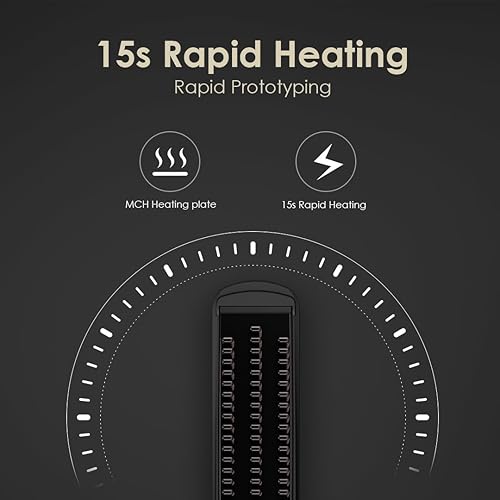 Miniatura 5 de Cepillo alisador térmico 3 en 1, plancha plana para un estilo suave y antiencrespamiento | Crimpadora de cabello y cepillo alisador eléctrico