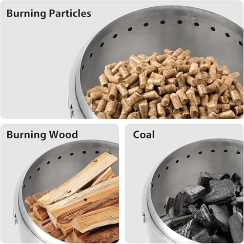 20.5'' Smokeless Outdoor Fire Pit - 24lbs Stainless Steel Wood Burning Stove w/360° Airflow & Ash Pan, Portable Fireplace for 4-6 People, Backyard, Patio, Camping