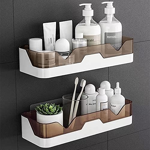 MRPAPA Bathroom Organizer Shower Caddy 2 Pack Wall Mounted Bath Shelves Kitchen Organization and Storage Bathroom Wall Mount Adhesive Shower Caddy Corner Shampoo Holder No Drilling Spice Rack