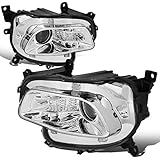Auto Dynasty Headlights Assembly Compatible with 2014-2018 Jeep Cherokee KL, Driver and Passenger Side Halogen Headlamps Replacement w/Projector Low Beam, Chrome Housing Clear Corner