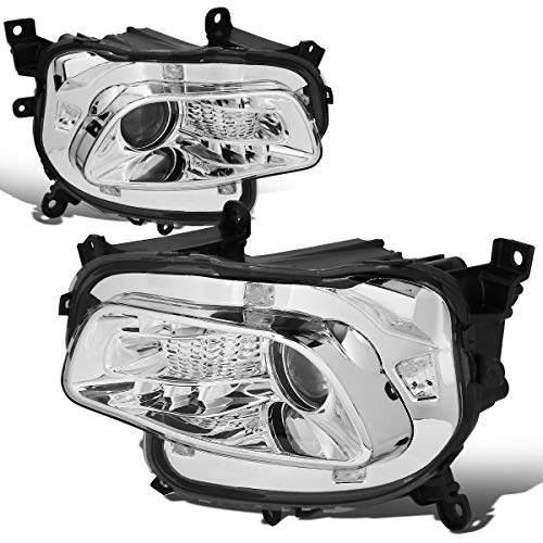 Auto Dynasty Headlights Assembly Compatible with 2014-2018 Jeep Cherokee KL, Driver and Passenger Side Halogen Headlamps Replacement w/Projector Low Beam, Chrome Housing Clear Corner