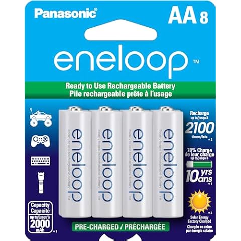 Eneloop Panasonic BK-3MCCA8BA AA 2100 Cycle Ni-MH Pre-Charged Rechargeable Batteries, 8-Battery Pack Cover