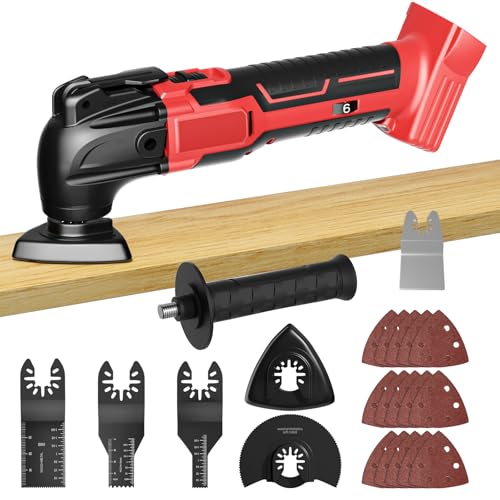 Cordless Oscillating Tool for Milwaukee 18V Battery, Oscillating Multi Tool Kit with Auxiliary...