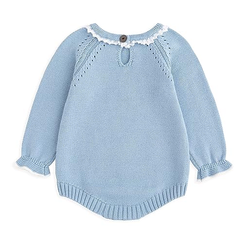 Simplee kids Baby Girls Kint Romper Fall Long Sleeve Rompers Newborn Baby Solid Overall Jumpsuit Outfits3