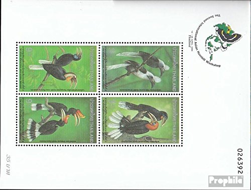 Prophila Collection Thailand Block 74 (Completa Edizione) 1996 Asian Nashornvögel (Francobolli per i Collezionisti) Uccelli