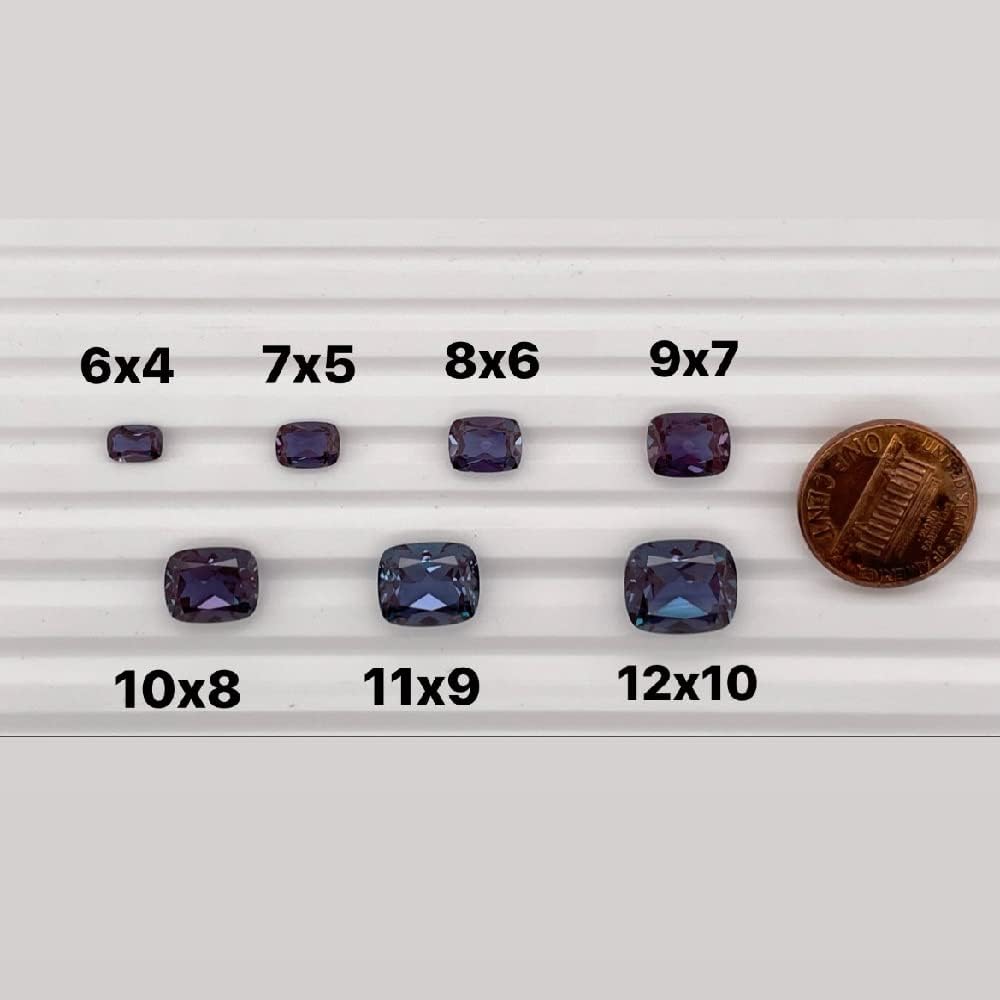 Instagem Lab Created Alexandrite Elongated Cushion Shape AAA Quality from 6x4MM-12x10MM