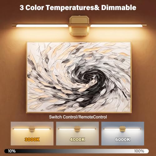 Image of Ollny Rechargeable Battery Operated Wall Sconces Set of Two with Remote Control, Dimmable & 3 Color Temperatures Wall Scones, 350 Rotatable Wireless Wall Lamps for Bedroom, Living Room, 28.7in