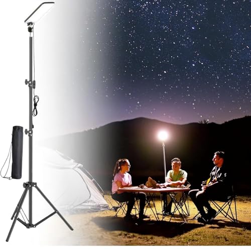 CLOUDFOUR LED Camping Light Portable Outdoor Light with Telescopic Tripod & Carrying Bag USB Powered 84 LED Lamp for Camping Picnic Garden Car Repair Barbecue Fishing Workshop