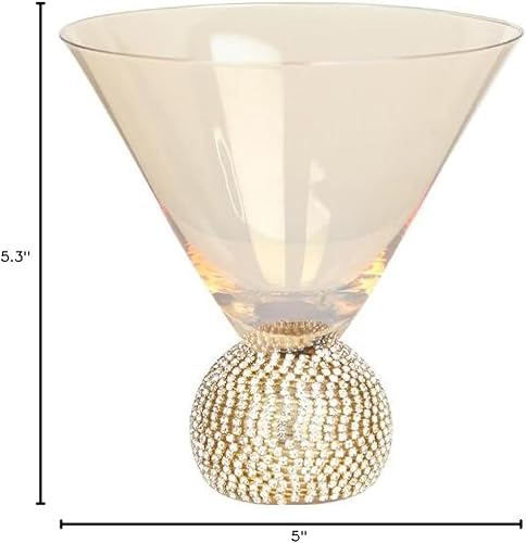 Miniatura 2 de Copas de Martini de Martini con base de bola de cristal, copas de postre de cóctel sin tallo, color dorado