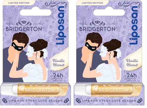 Liposan Bridgerton Edición Limitada Vanilla Biscuit - Bálsamo Labial Hidratante - Cacao de Labios con 24h de Hidratación - Aroma a Vainilla - Sutil Brillo de Labios - Todo Tipo de Piel - 4,8 g