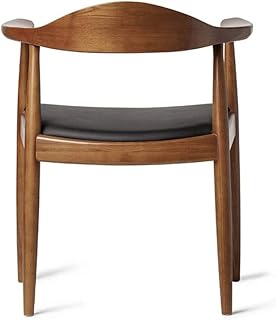 Silla De Piso Silla de Madera Maciza del Restaurante Silla Presidencial del hogar Silla Suave del café del Norte de Europa (Color : Marrón, tamaño : 76 * 50 * 57CM)