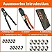 Purseter PEX Pipe Clamp Cinch Tool Crimping Tools Crimper for Stainless Steel Clamps from 3/8-inch to 1-inch with 1/2-inch 10PCS and 3/4-inch 10PCS SS PEX Clamps