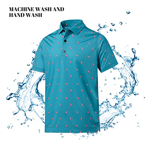 Deolax Mens Polo Shirts Moisture Wicking Dry Fit Performance Mens Golf Shirt Regular Fit Fashion Print Short Sleeve Polo #TOP6