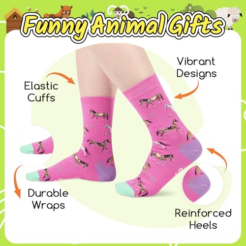 image for HAPPYPOP Fun Horse Gifts for Girls - Horse Riding Socks Women Equestri