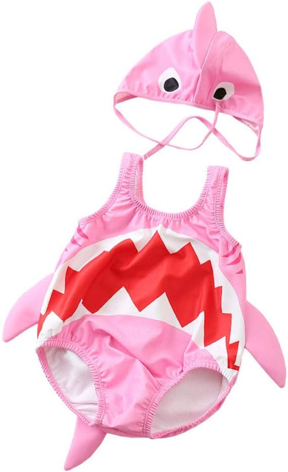 MiccinaBaby Boys Girls Swimsuit One Piece Shark Sunsuit Bathing Suit UPF 50+ Toddler Swimwear Set Rash Guard Summer Costume