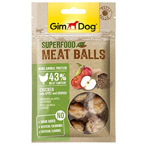 Gimdog superalimentos Meat Balls | luftgetrockneter Mono proteína Perros erli de Fuga de gallina Combina (Pack de 8, 8u00a0x 70u00a0g)