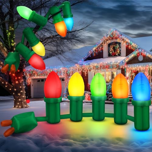 Honoson 12 ft Inflatable Christmas Light Bulb Ornaments Balls Decoration